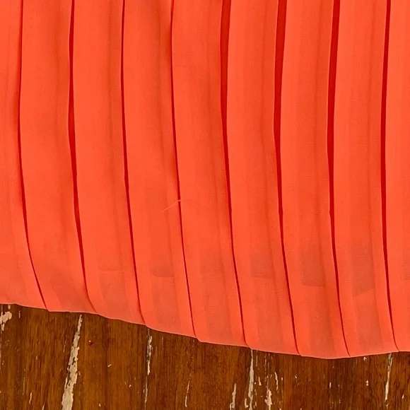 SOLD——CALVIN KLEIN Orange Ruffle Pleated Tank Blouse - Picture 9 of 9